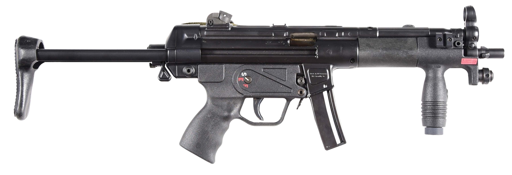 (N) ABSOLUTELY SUPERB HIGHLY SOUGHT QUALIFIED MANUFACTURING 3 POSITION AUTO SEAR PACK ON HOST HK-94 CONVERTED TO MP-5K MACHINE GUN (FULLY TRANSFERABLE).