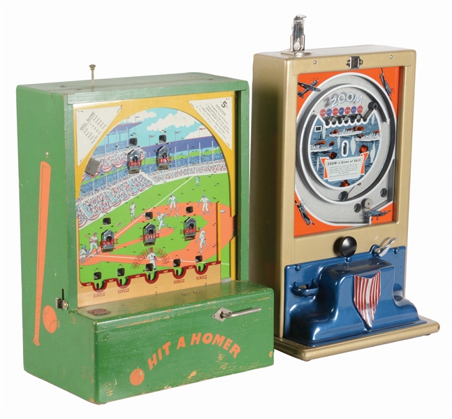 LOT OF 2: "HIT A HOMER" AND "ZOOM" COUNTER TOP GAMES.