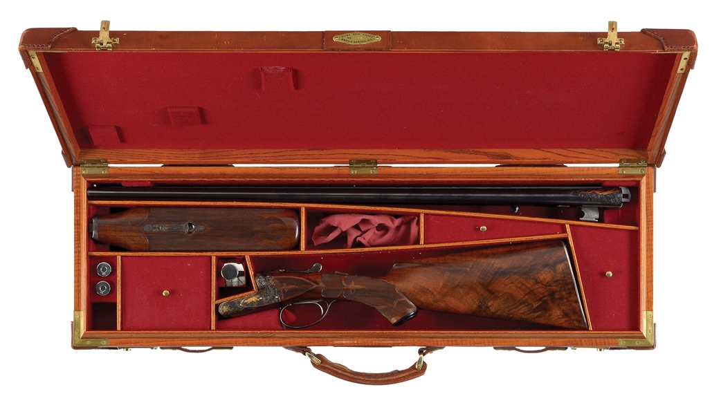 (C) FRESH TO MARKET AND RECENTLY DISCOVERED TRULY INCREDIBLE NEAR MINT AND EXCEEDINGLY RARE A.H. FOX FE GRADE 20 BORE SHOTGUN WITH CASE.