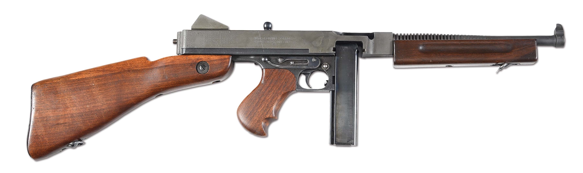 (N) US MODEL 1928A1 THOMPSON MACHINE GUN BY AUTO-ORDNANCE, BRIDGEPORT (CURIO AND RELIC).