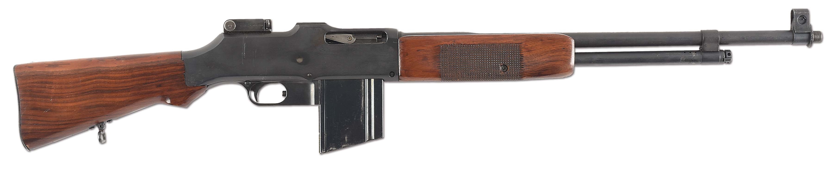 (N) VERY FINE WINCHESTER MODEL 1918 BROWNING AUTOMATIC RIFLE (B.A.R) MACHINE GUN RETROFITTED TO 1918A2 CONFIGURATION WITH ORIGINAL PARTS RETAINED (CURIO AND RELIC).