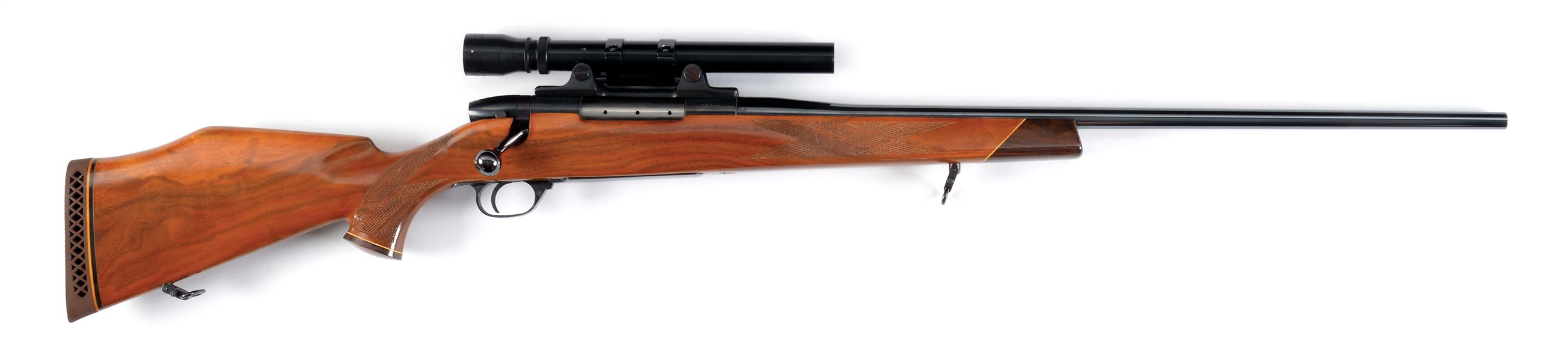 (M) WEATHERBY MK V BOLT ACTION RIFLE WITH SCOPE AND BOX.