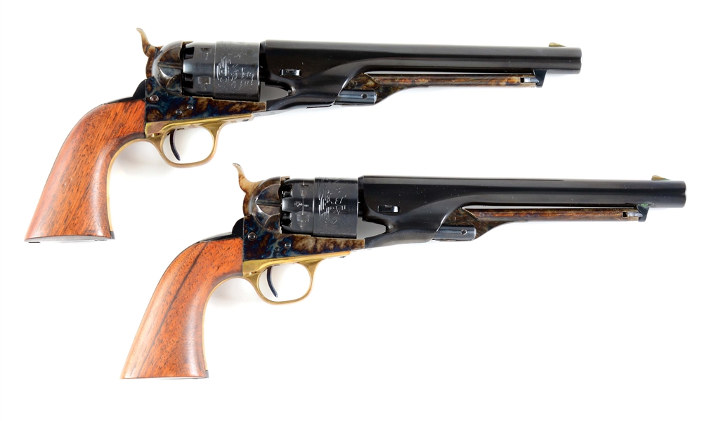 (A) PAIR OF CONSECUTIVE BELGIAN CENTAUR NEW MODEL 1960 ARMY PERCUSSION REVOLVERS IN BOXES.
