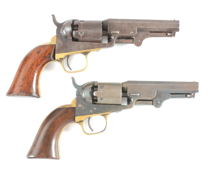 (A) LOT OF 2: COLT MODEL 1849 PERCUSSION REVOLVERS, 1860 AND CASED 1863 WITH ACCESSORIES.