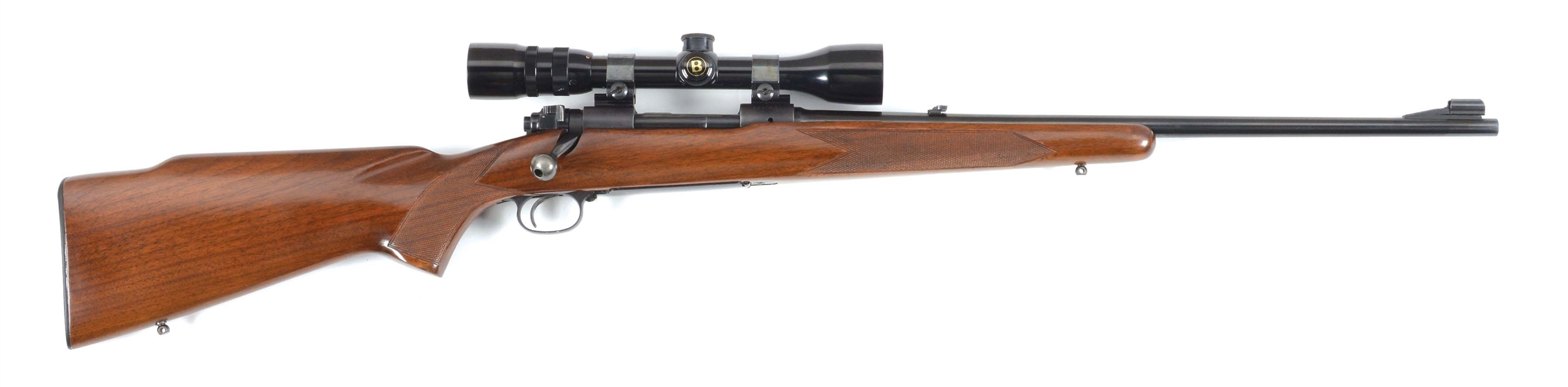 (C) WINCHESTER MODEL 70 BOLT ACTION RIFLE WITH SCOPE (1955).