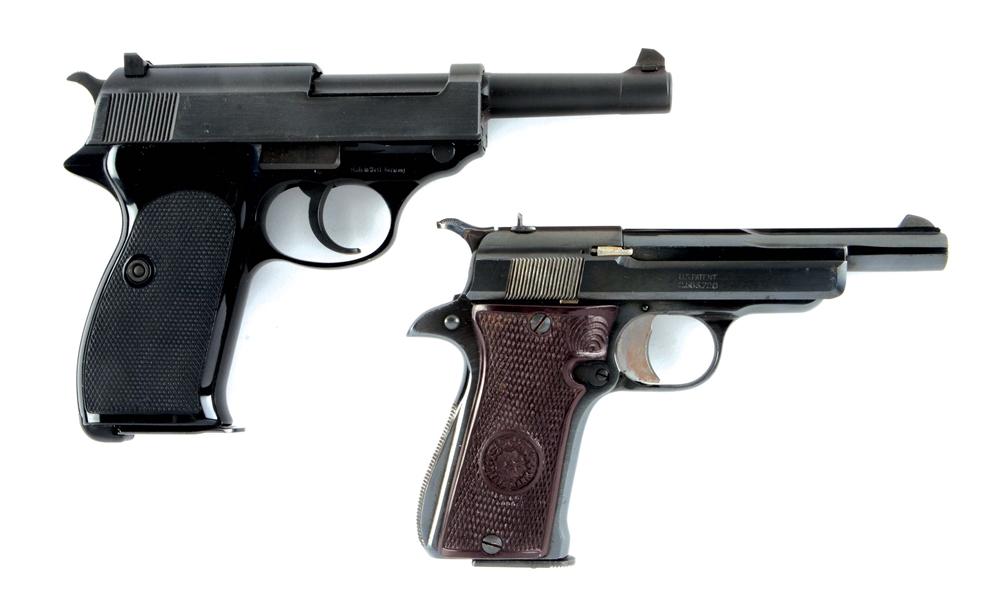 (C) LOT OF 2 EUROPEAN COMMERCIAL SEMI-AUTO PISTOLS IN BOXES: WALTHER POST-WAR P38 9MM & STAR MODEL F .22.