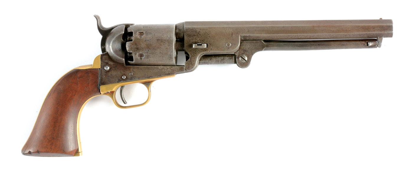 (A) POSSIBLE "KRIEGSMARINE" COLT 1851 NAVY PERCUSSION REVOLVER AND HOLSTER.