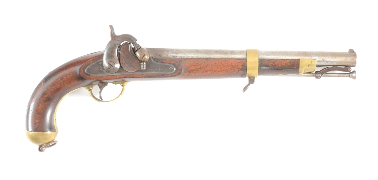 (A) US SPRINGFIELD MODEL 1855 SINGLE SHOT MARTIAL PISTOL CARBINE, DATED 1855.