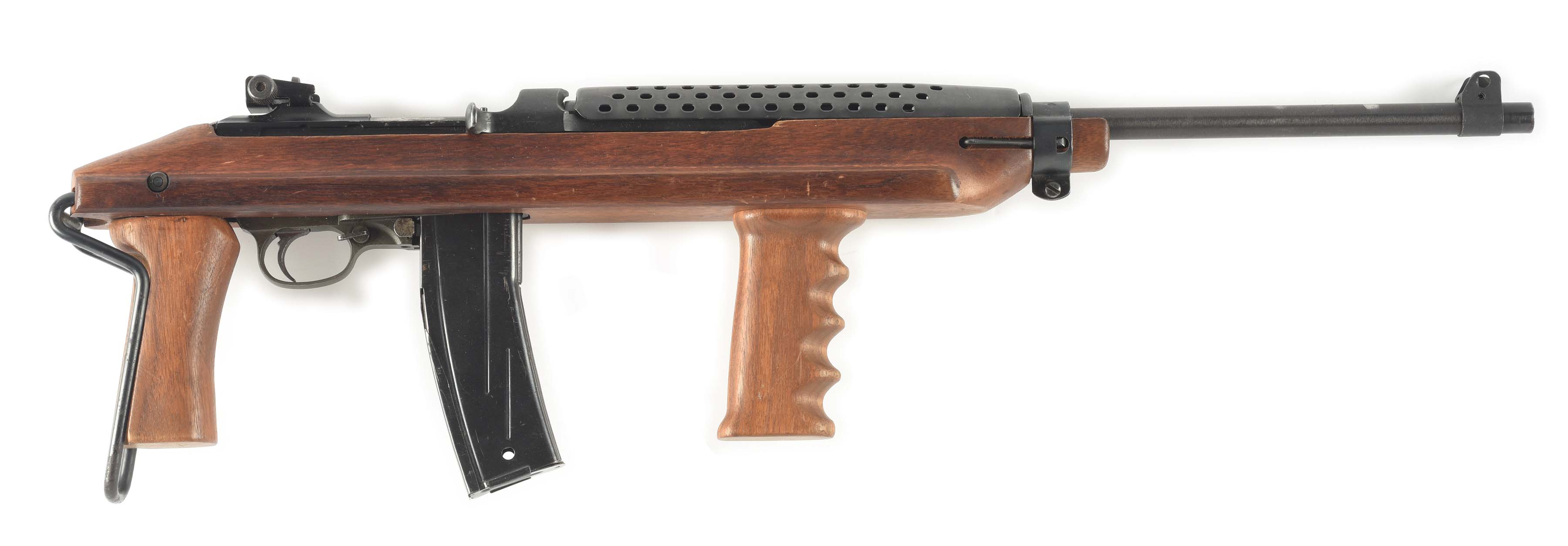 N) very popular and fun plainfield M2 carbine machine gun in wooden stock w...