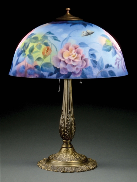 REVERSE-PAINTED TABLE LAMP.