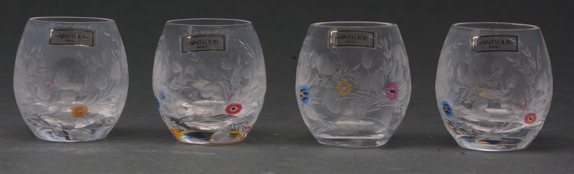 LOT OF 4: ST. LOUIS CRYSTAL CORDIAL GLASS.