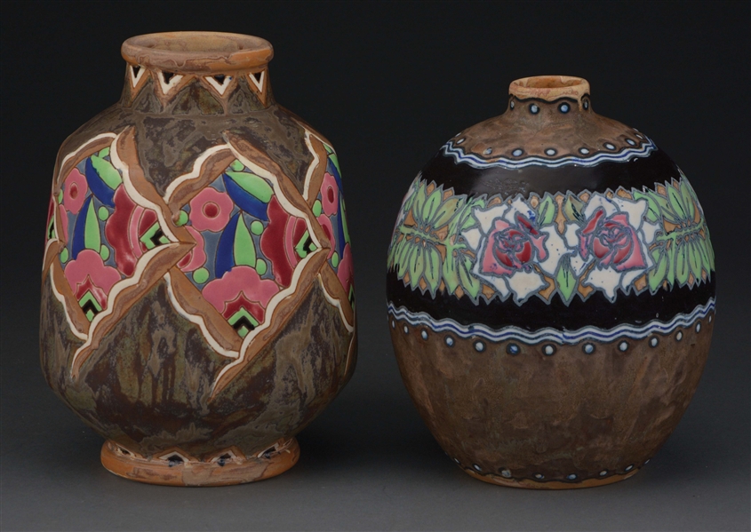 TWO EARLY CATTEAU VASES.