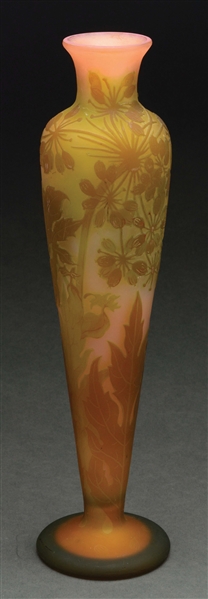 GALLE CAMEO GLASS VASE.