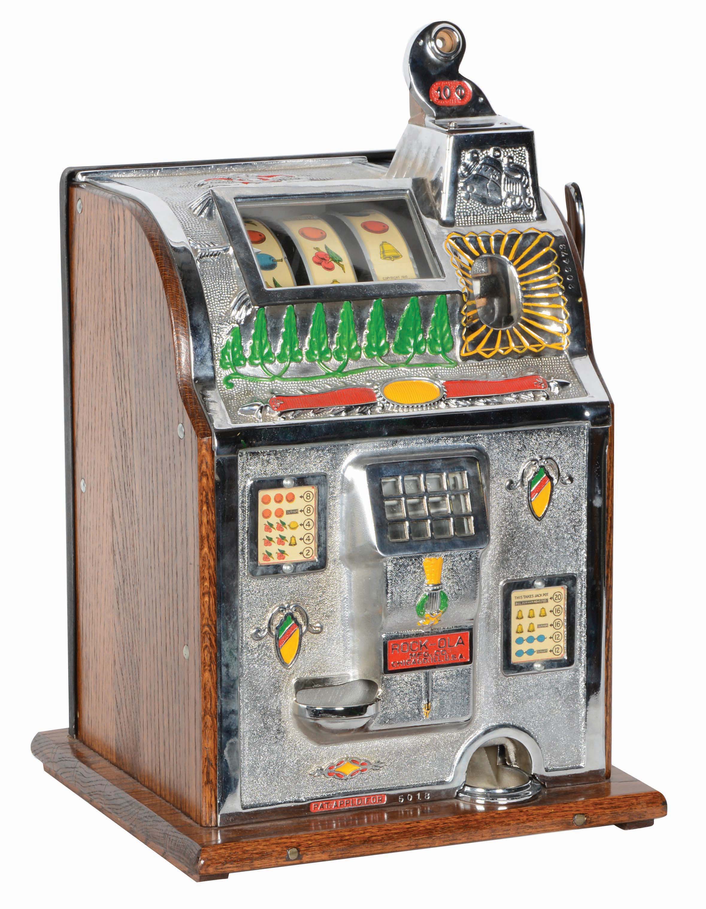 Lot Detail 10¢ Mills Rock Ola Jackpot Slot Machine