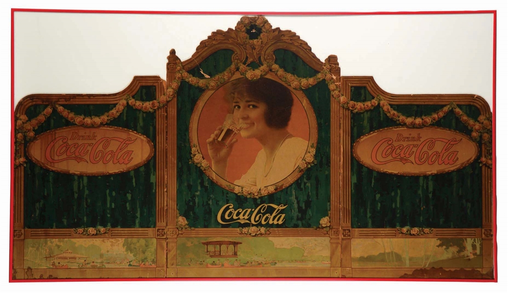 1917 COCA-COLA CAMEO TRI-FOLD WINDOW DISPLAY.