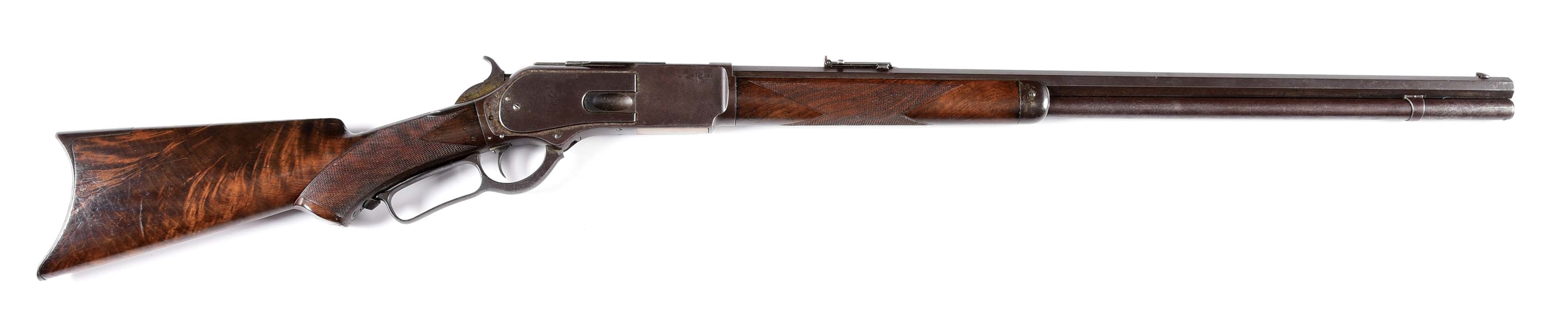 (A) WINCHESTER MODEL 1876 .45-60 LEVER ACTION RIFLE.