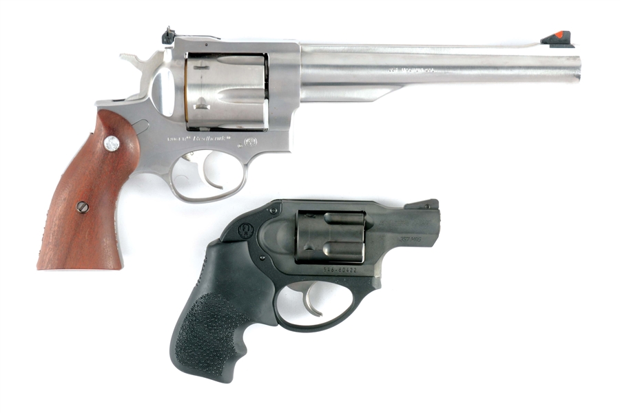 (M) LOT OF TWO: RUGER REDHAWK AND RUGER LCR DOUBLE ACTION REVOLVERS.