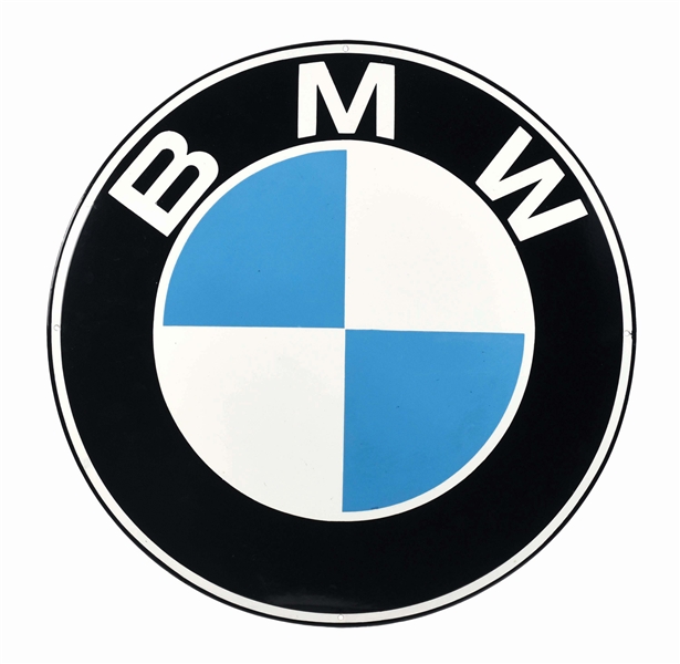 BMW MOTORCARS PORCELAIN DEALERSHIP SIGN.