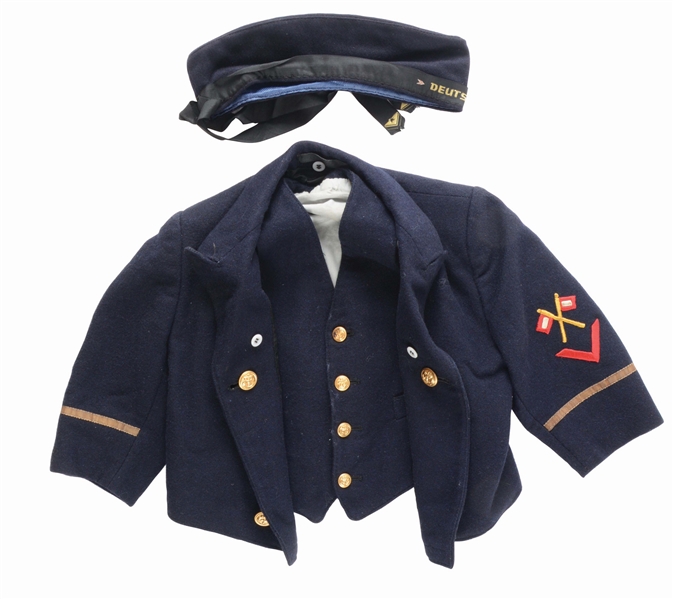 IMPERIAL GERMAN NAVY THREE PIECE CHILDS UNIFORM GROUPING.
