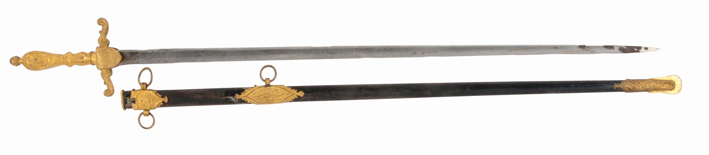 SCARCE U.S. MODEL 1840 PAY DEPARTMENT SWORD WITH SCABBARD.