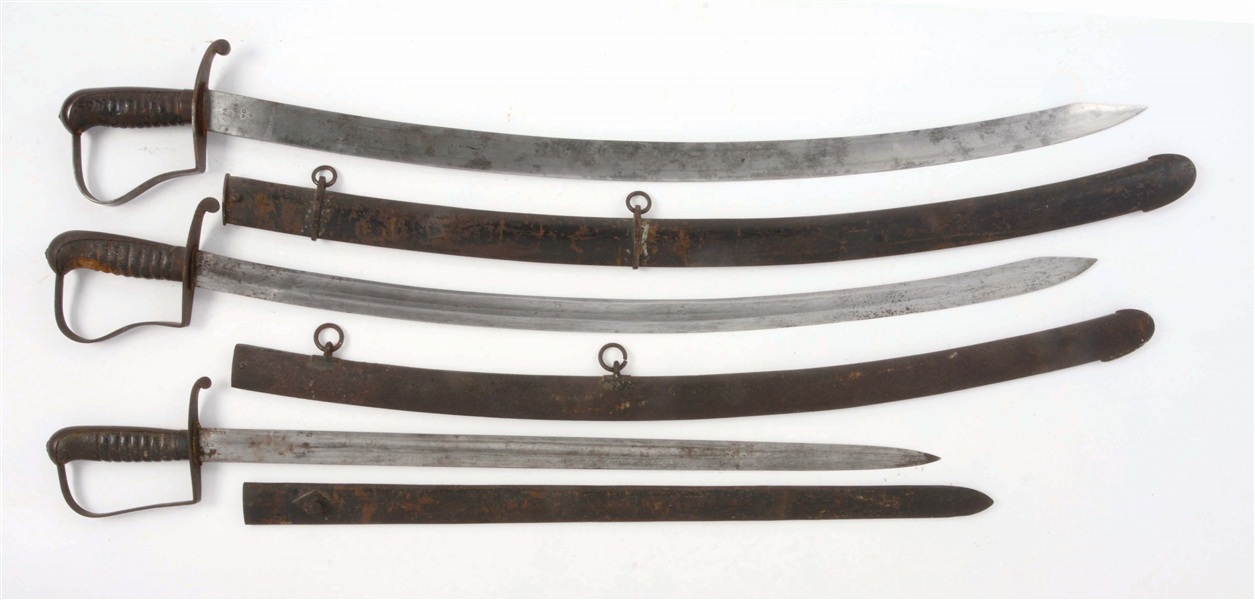 LOT OF THREE N. STARR SWORDS WITH SCABBARDS.