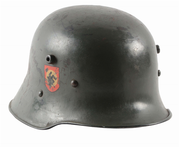 THIRD REICH TRANSITIONAL REISSUE POLICE DOUBLE DECAL M16 HELMET.