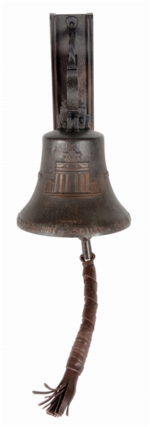 1936 BERLIN OLYMPICS BELL WITH HANER BRACKET ASSEMBLY.