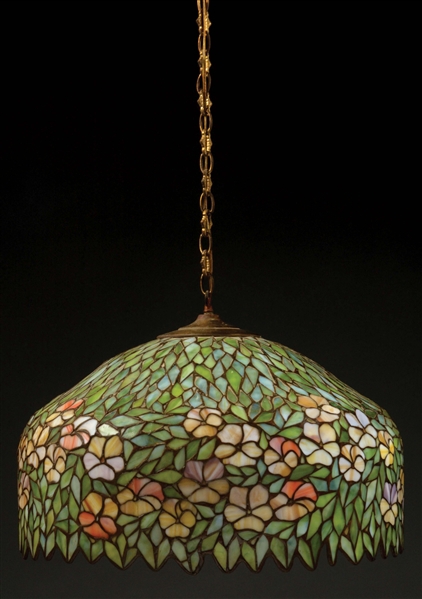 LEADED GLASS HANGING LAMP.