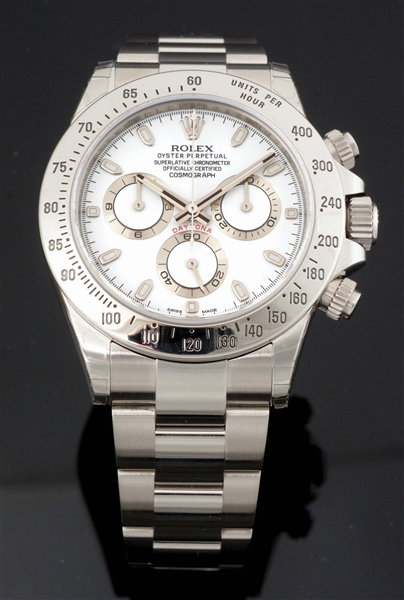 MENS ROLEX DAYTONA REF. 116520 NEW IN BOX WITH CARD.
