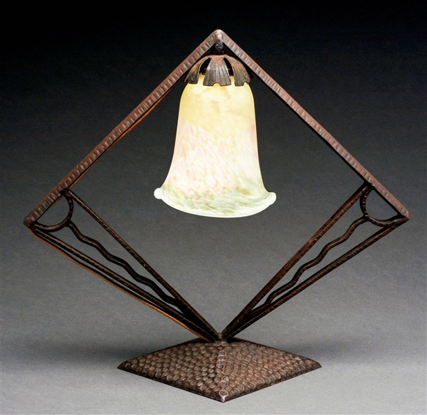 EDGAR BRANDT (ATTRIBUTED) LAMP. 