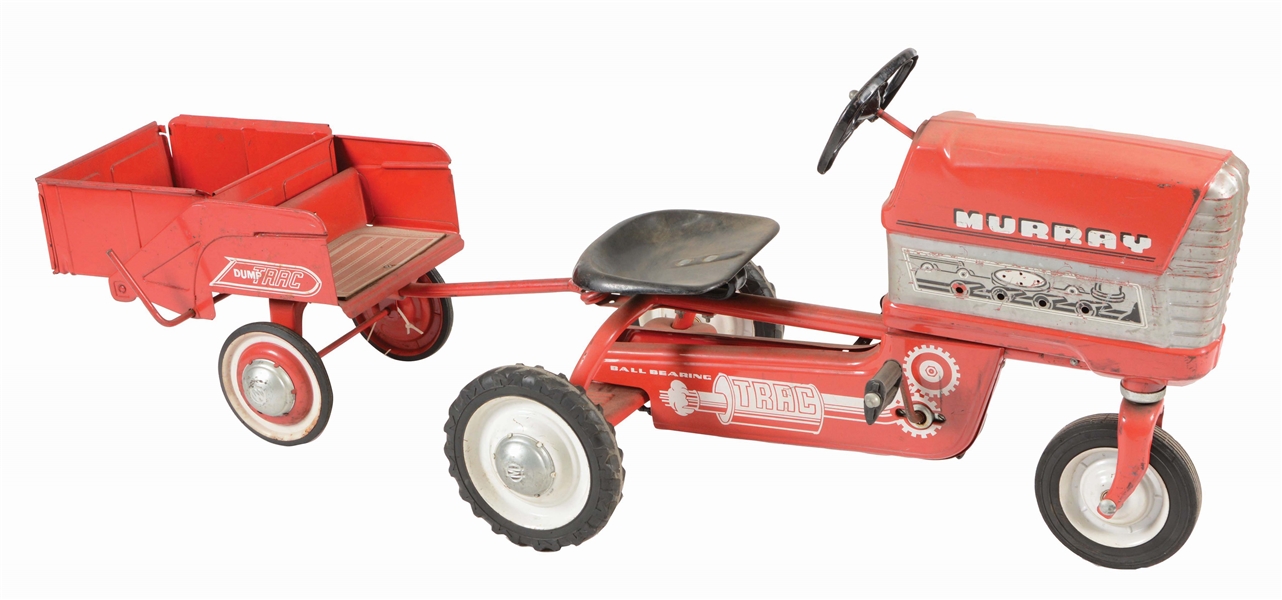 MURRAY TRAC PEDAL TRACTOR WITH DUMP TRAILER.