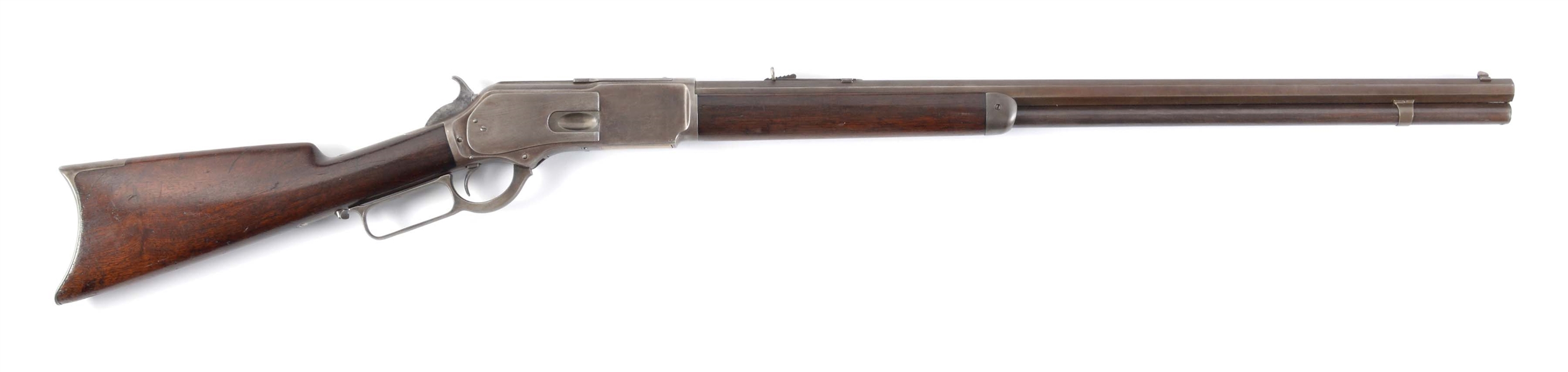 (A) WINCHESTER MODEL 1876 .45-75 LEVER ACTION RIFLE MANUFACTURED 1883.