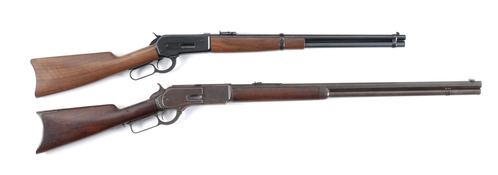(M) LOT OF TWO: BROWNING 1886 .45-70 LEVER ACTION RIFLE AND WINCHESTER 1876 .45-60 LEVER ACTION RIFLE.