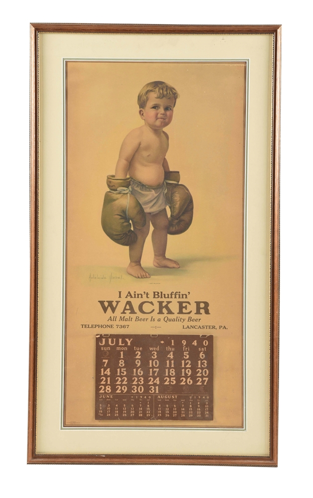 WACKER MALT BEER 1940 CALENDAR FROM LANCASTER, PA.