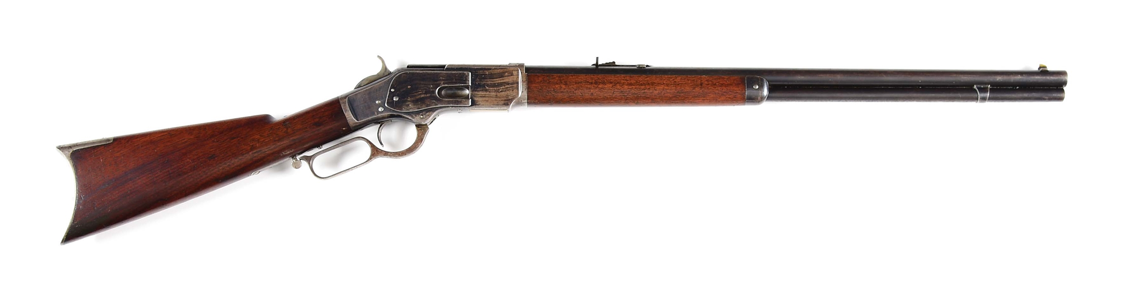 (A) WINCHESTER 1873 FIRST MODEL .44-40 LEVER ACTION RIFLE.