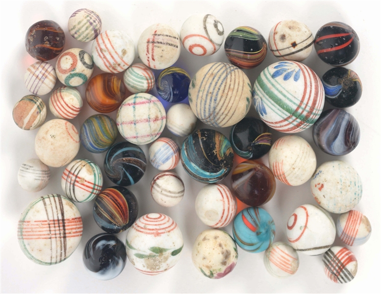 LARGE LOT OF HANDMADE MARBLES.