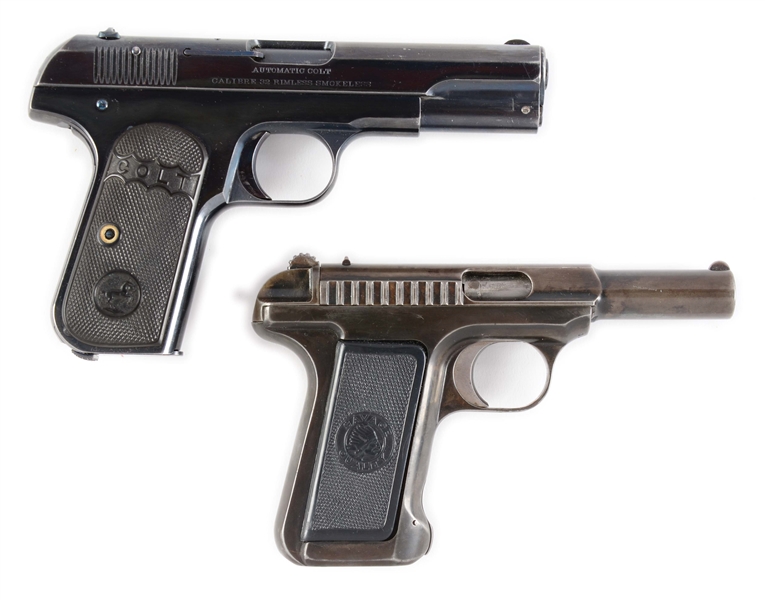 (C) LOT OF TWO: COLT 1903 .32 SEMI AUTOMATIC PISTOL AND SAVAGE 1907 .32 SEMI AUTOMATIC PISTOL