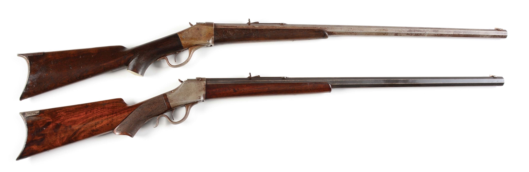 (A) LOT OF TWO: BROWNING 1878 DELUXE AND 1878 .40-70 SINGLE SHOT RIFLES.