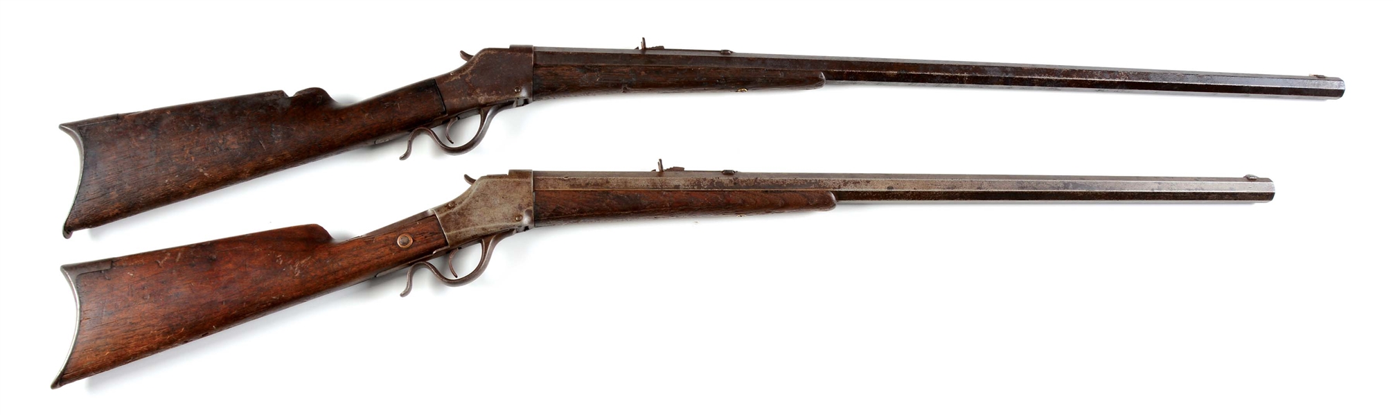 (A) LOT OF TWO: TWO BROWNING 1878 LEVER ACTION RIFLES, ONE IN .45-100 AND ONE IN .40-70.