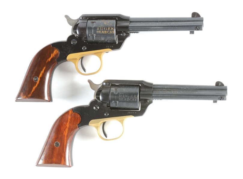 (C) LOT OF TWO: RUGER BEARCAT SINGLE ACTION REVOLVERS.