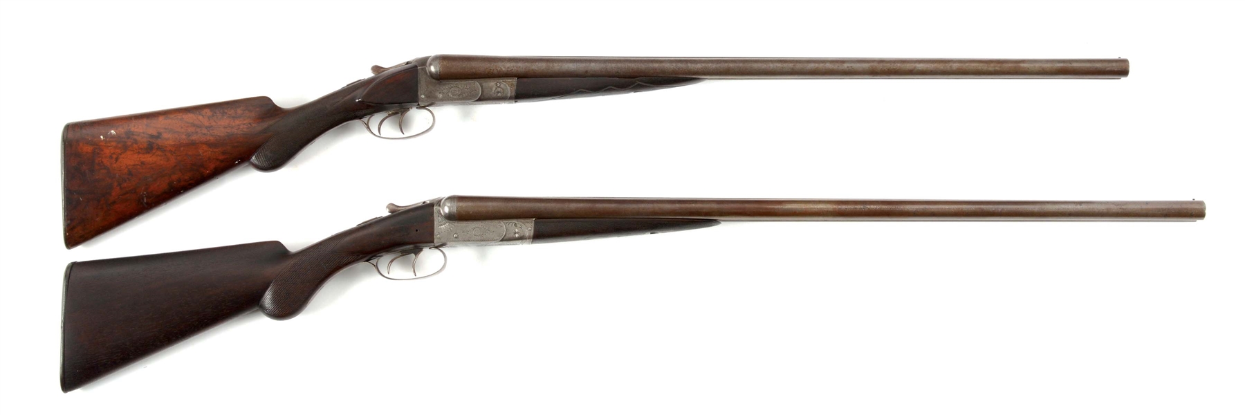 (A) LOT OF TWO: TWO WILKES BARRE SIDE BY SIDE SHOTGUNS.