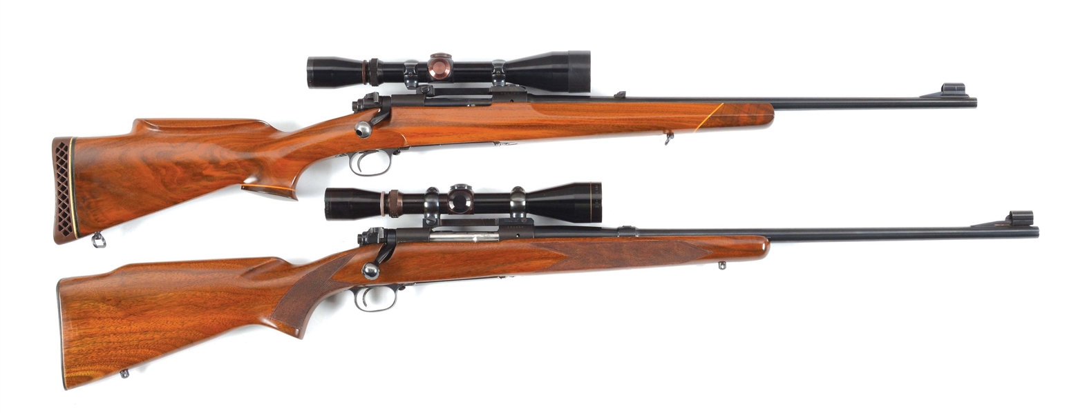 (C) LOT OF TWO: WINCHESTER MODEL 70 BOLT ACTION .30-06 RIFLES WITH SCOPES.