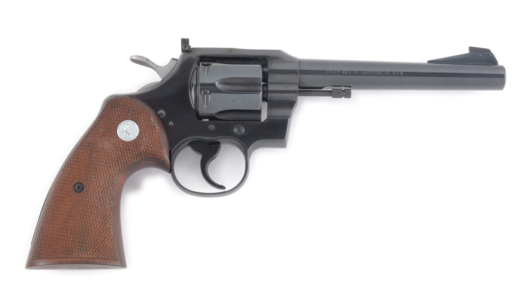 (C) COLT OFFICERS MODEL MATCH .22 REVOLVER WITH BOX.