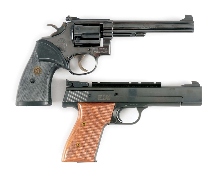 (C) LOT OF TWO: SMITH AND WESSON MODEL 14-4 AND 41 PISTOLS.