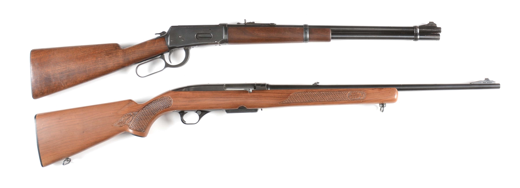 (C) LOT OF TWO: WINCHESTER 1894 .30 WCF LEVER ACTION RIFLE AND MODEL 100 .308 SEMI AUTOMATIC RIFLE.