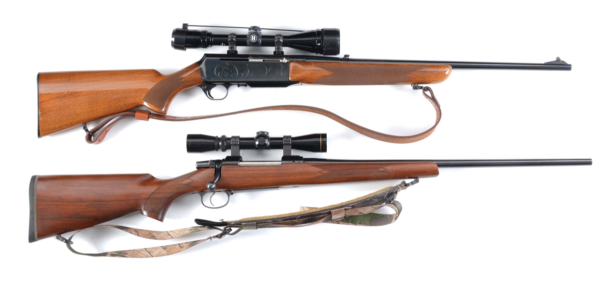 (M) LOT OF TWO: BROWNING BAR SEMI AUTOMATIC RIFLE AND CZ 550 BOLT ACTION RIFLE RIFLE WITH SCOPES.