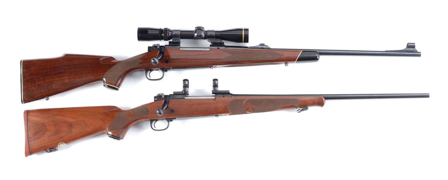 (M) LOT OF TWO: WINCHESTER 70XTR BOLT ACTION RIFLES, ONE WITH SCOPE. 