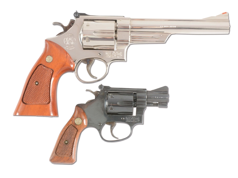 (M) LOT OF TWO: SMITH & WESSON REVOLVERS: 29-2 .44 MAGNUM DOUBLE ACTION REVOLVER AND 34-1 .22 LR REVOLVER