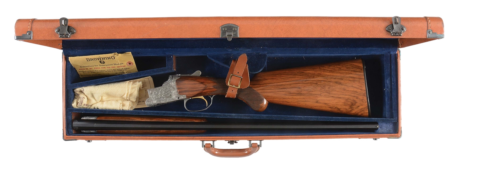 (C) RARE EARLY BROWNING SUPERPOSED GRADE 5 20 BORE SHOTGUN WITH CASE.