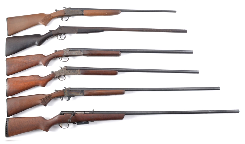 (C) LARGE LOT OF SIX BOLT ACTION RIFLES AND SHOTGUNS FROM VARIOUS MANUFACTURERS.
